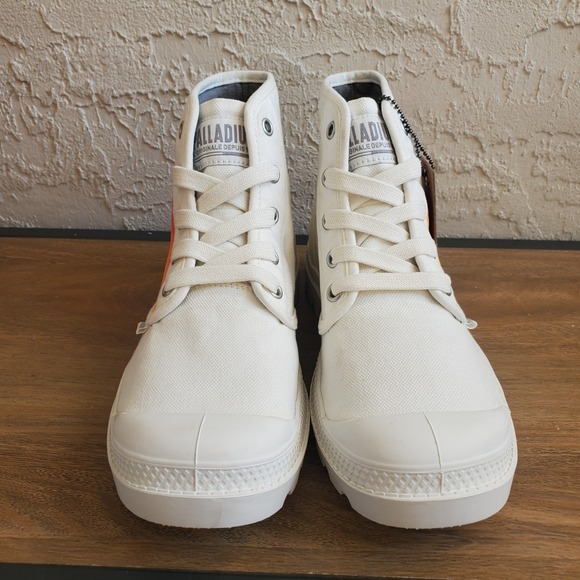 Palladium Pampa Hi Boots Womens 7 White Custom Sunset Ombre Canvas Combat Unique - Picture 2 of 12